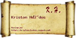 Kriston Hódos névjegykártya